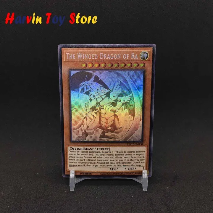 

Yu Gi Oh DIY The Winged Dragon of Ra-LED7-EN000-Ghost Rare-1st Edition-Tibetan animation card