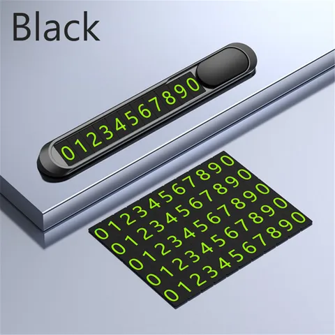 Luminous Car Temporary Parking Card Car Sticker Hidden Car Auto Phone Number Card Plate Car Accessories Metal Alloy