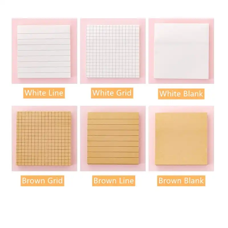 12 Pcs Lot Memo Sheets Sticky Note Memo Pad Multi Function Blank Line Grid Adhesive Post Stationery Office School Em918 Aliexpress