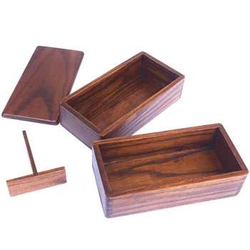 

2 Layer Rectangle Wood Lunch Box Japanese Sushi Bento Lunch Box Portable Food Container Fruits Storage Tableware Dinnerware Set