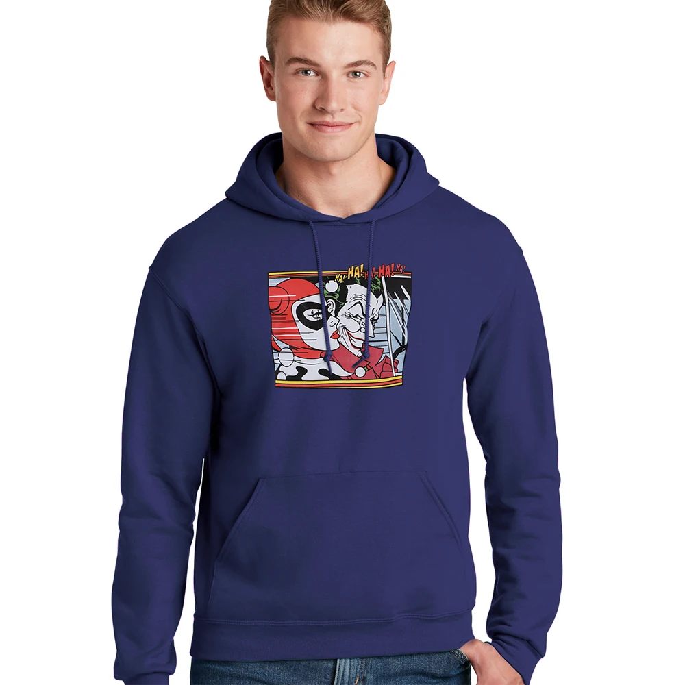 

Pullover Funny Joker In The Jokermobile Comics Man Hooded Sweatshirt Fashion Harajuku Mens Hoodie Fleece Korean Men Pullovers