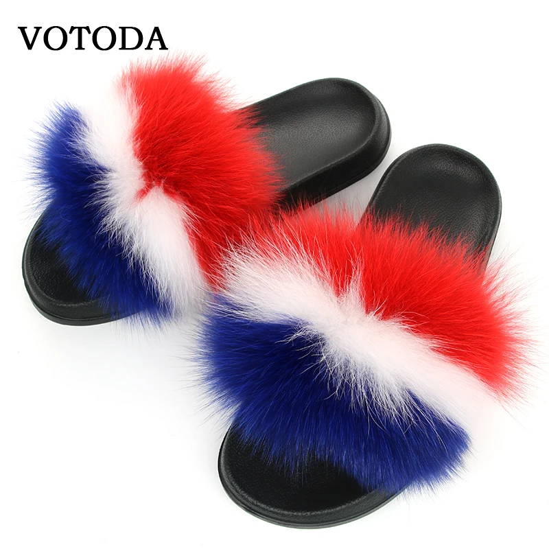 slippers 5 Пушистые женские меховые тапочки; комплект с сумочкой; меховые шлепанцы с натуральным лисьим мехом; разноцветная прозрачная сумка на плечо; яркие сумочки через плечо - Цвет: slippers 5