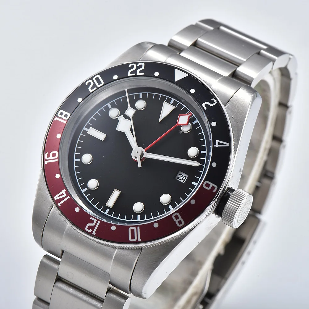 

Schwarz Bay Watch Men GMT Luxury Brand Automatic Mechanical Watch Military Sport Swim Clock Stainless Mechanical Watch Men N-03