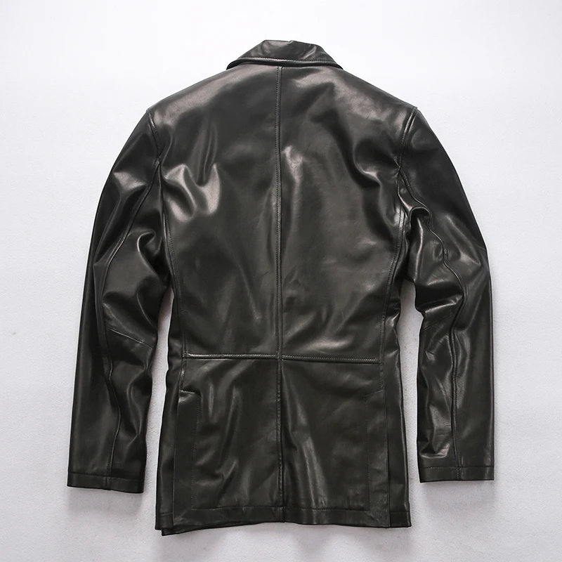 Great Value 550 Read Description! Asian size genuine sheep skin leather jacket mens sheep casual leather blazer