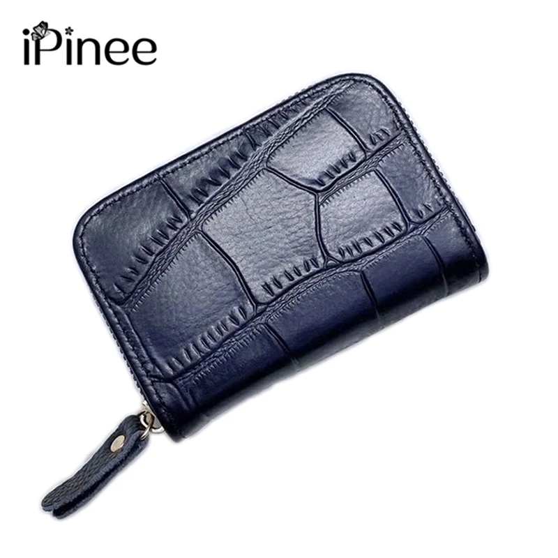 

iPinee High Quality Genuine Leather Short Wallet For Women New Style Functional Card Holder Button Wallet Female Leather Coin