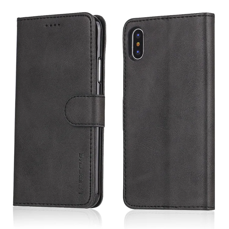 Черный Чехол-Кошелек из искусственной кожи для iPhone 11 Pro Max 6 6S 7 8 Plus iPhone X XS Max XR, слоты для карт, откидная крышка для iPhone 5 5S SE, чехол-подставка - Цвет: Черный