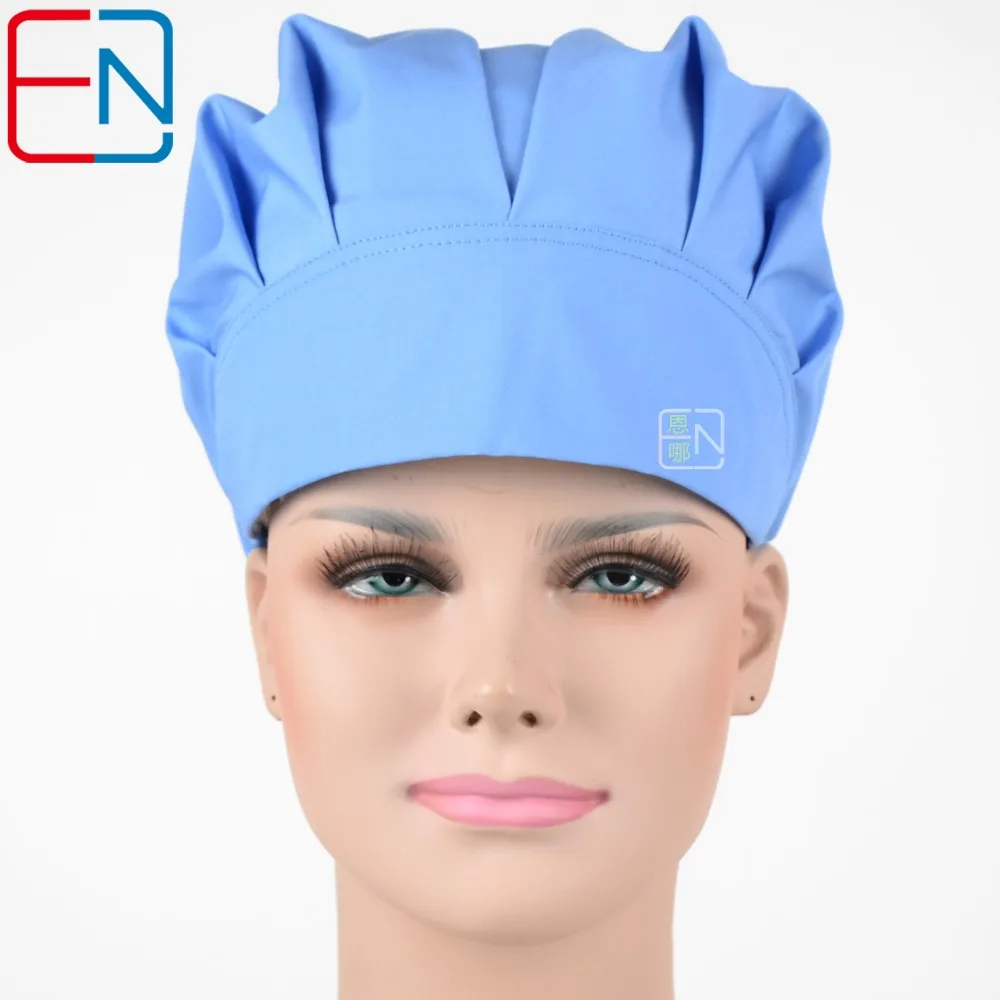 

Hennar Scrub Caps Hats For Women Nurse Work 100% Cotton Tie Back Print Caps With Sweatband High Quality