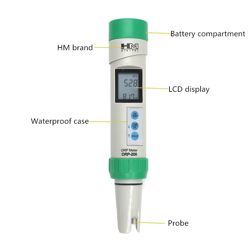HM ORP-200 цифровой измеритель температуры водонепроницаемый тест er IP-67 рейтинг ОВП метр тест-ручка с функцией автоматической калибровки