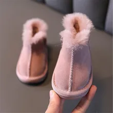 Inverno sapatos de bebê de pelúcia de lã quente infantil botas de camurça de couro 0 3 anos crianças bebê botas de neve sapatos de bebê meninas