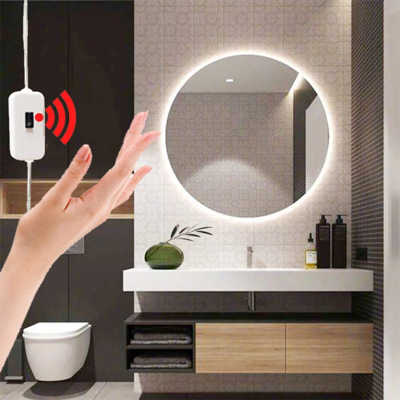 

Hand Sweep Sensor Mirror Light Flexible USB LED backlit for bathroom bedroom dressing mirror vanity lamp With Adhesive Tape