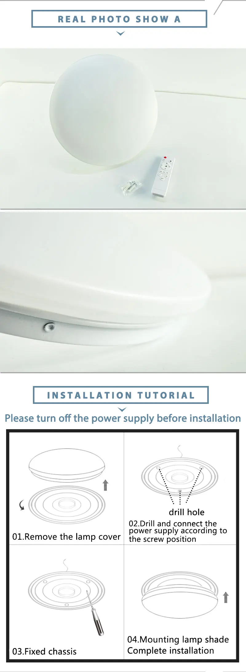 Modern LED Ceiling Light 36W 48W Fixture led Lamp Surface Mounted led ceiling light Remote Control Living Room Bedroom Bathroom