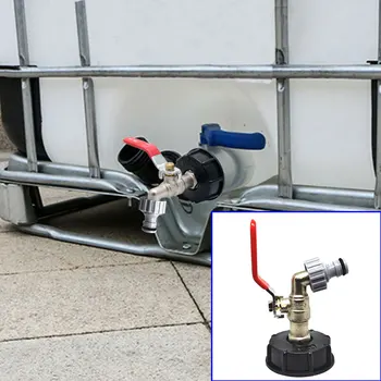 

IBC Ball Spout Water Tap Rain Container Water Reservoir Dispenser Single Lever Brass Faucet, 1/2 Inch,3/4 Inch
