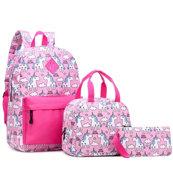 

Children School Bags for Girl Boy Cute Animal Unicorn Printing School Bag Teenagers Shoulder Book Bag Mochila Backpack Set