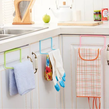 

Towel Rack Hanging Holder Organizer Bathroom Kitchen Cabinet Cupboard Hanger Cabinet Rack Wash Cloth Hook Shelf Storage Rack