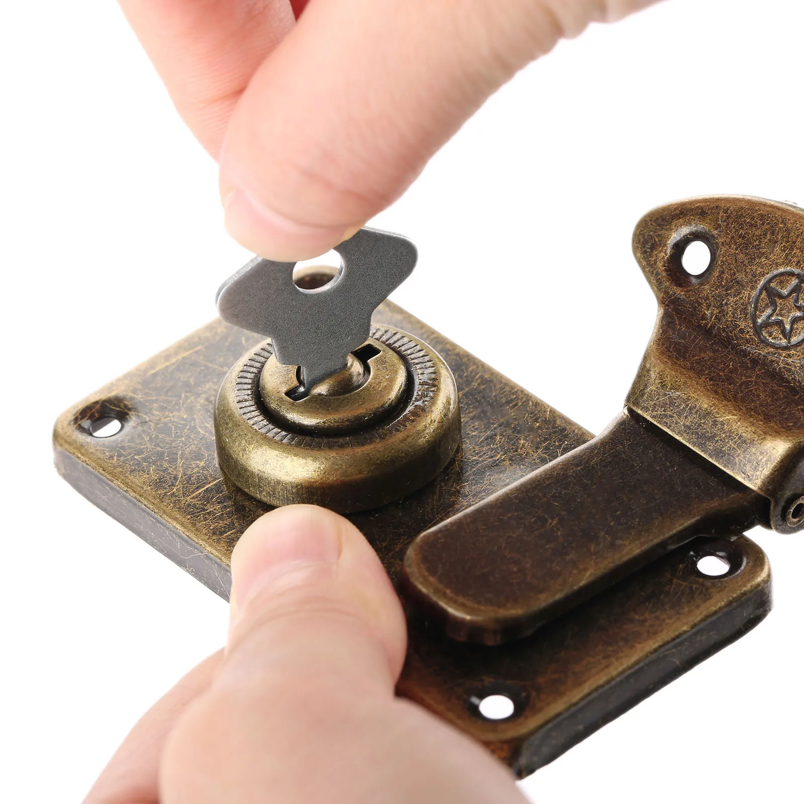 Furniture Hardware Toggle Latches Jewelry Box Hasp Decorative Latches Vintage Furniture Hardware Antique Box Latches Decorative Hasp Jewelry Wooden Box Suitcase Hasp Latch Toggle With Key and Screw