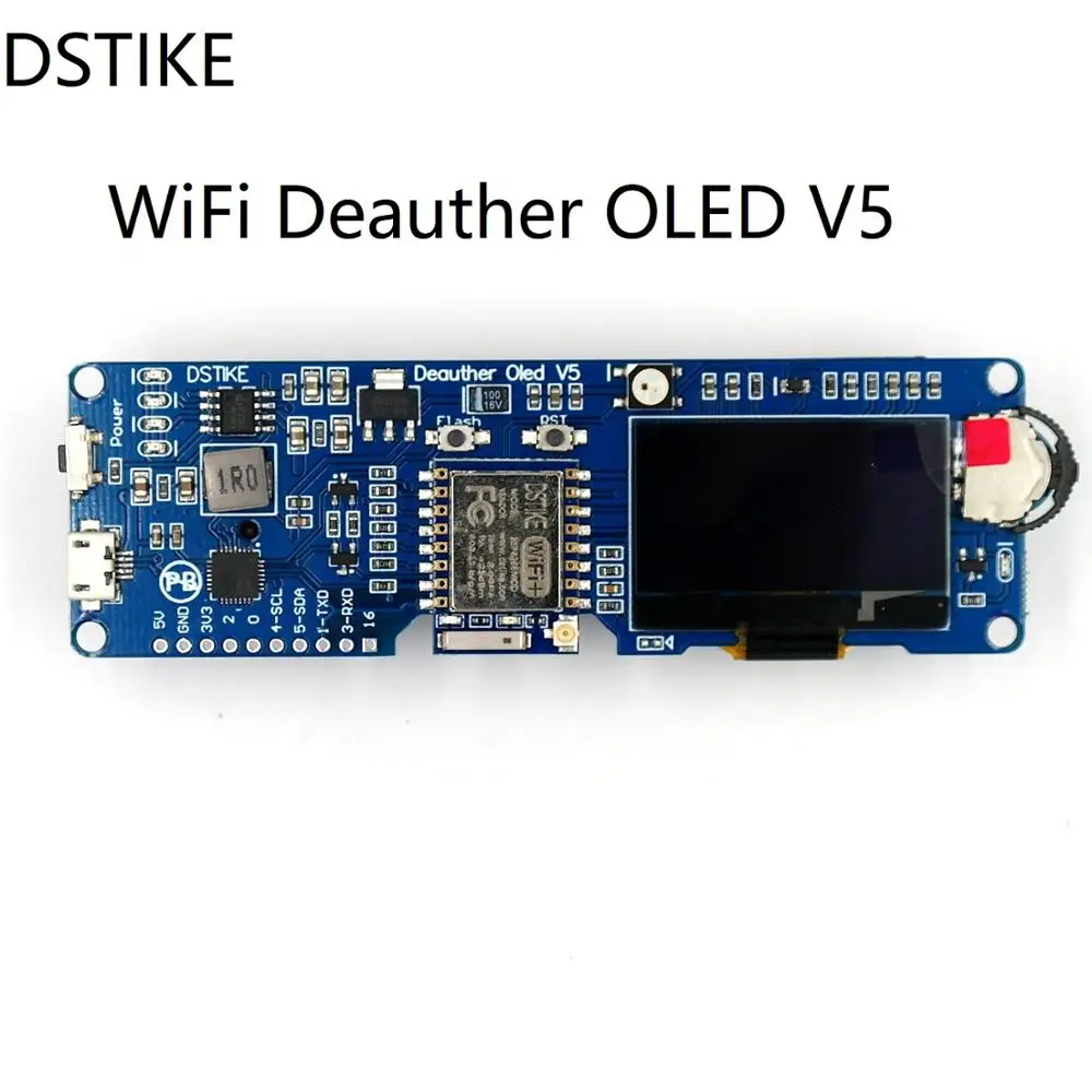 

DSTIKE WiFi Deauther OLED V5 ESP8266 Development Board 18650 Battery Polarity Protection With Case and Antenna 4MB ESP-07