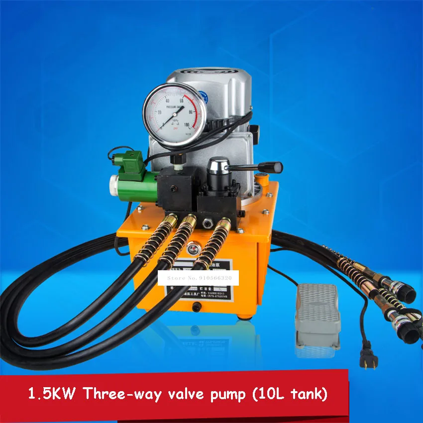 

Electric Hydraulic Pump Solenoid Valve Oil Pump Three-way Valve Pump Hydraulic Oil Pump With Pedal 1.5KW 220V/380V 1400r/min 10L