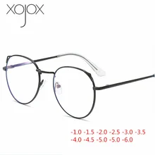 XojoX готовые очки для близорукости женские ретро анти синий светильник очки для близоруких мужчин очки диоптрий-1-1,5-2-2,5-3-4