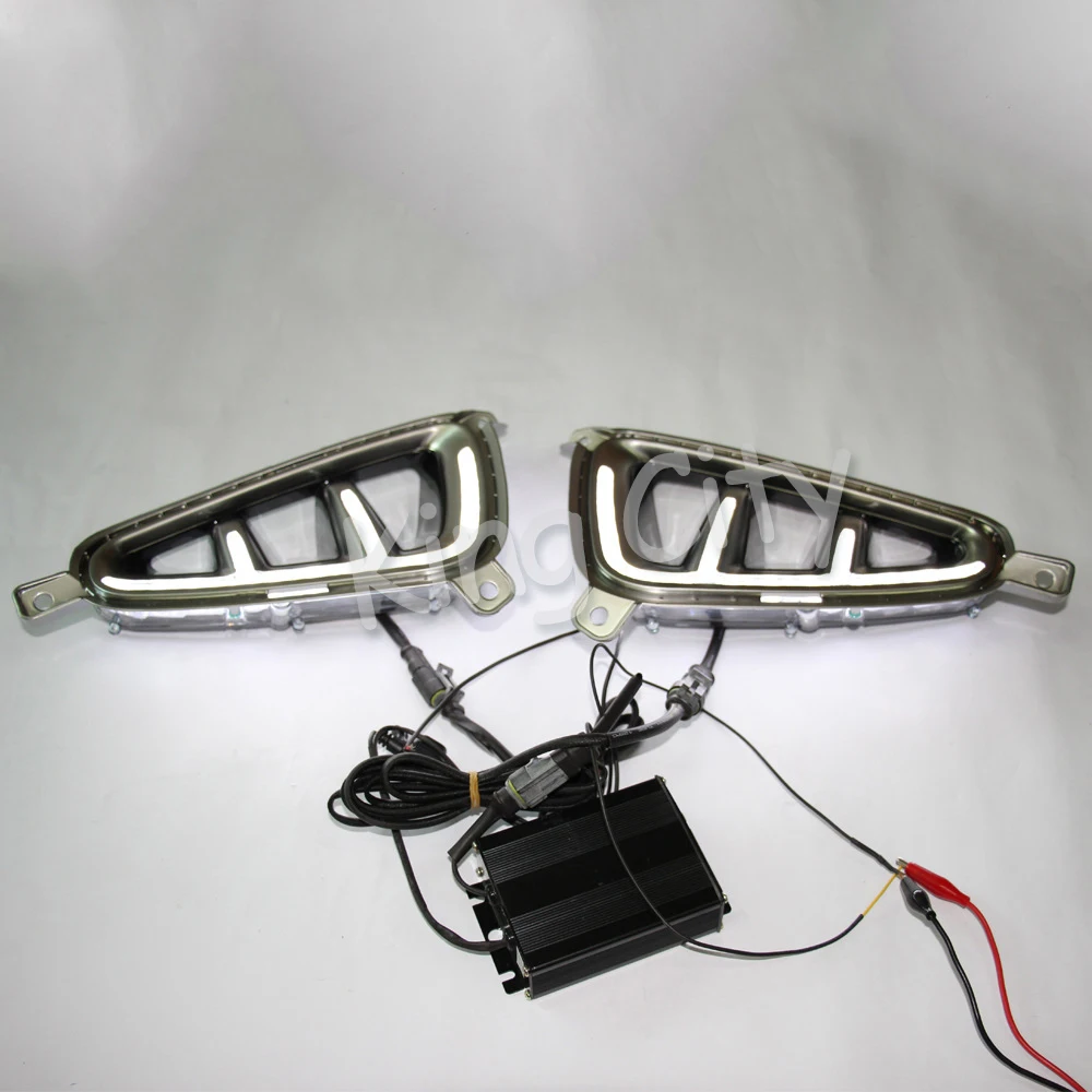 CAPQX 1Pair For KIA Optima K5- LED Daytime Running Light Turning Signal Lamp DRL Day Light Front Bumper Fog Light