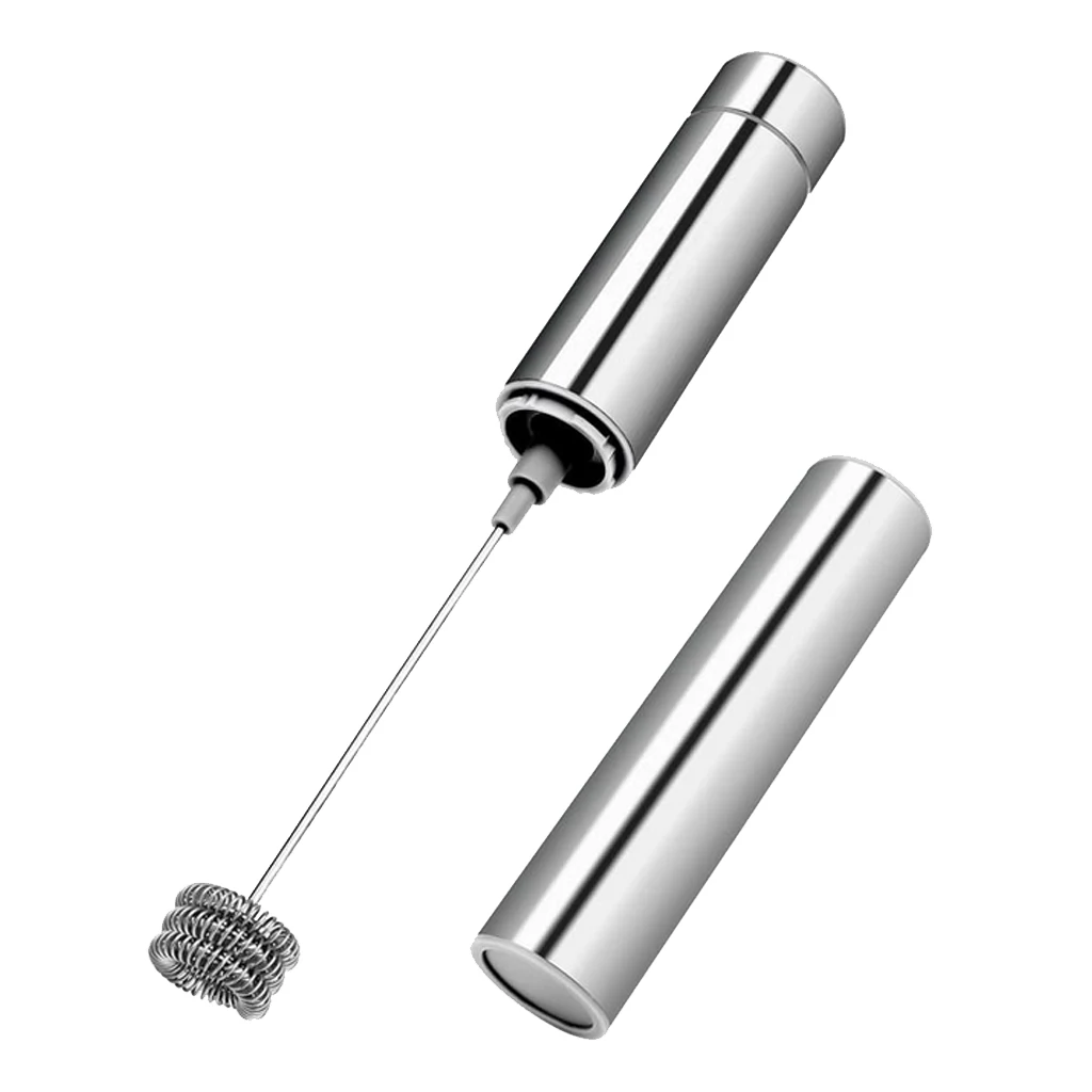 Electric Milk Frother Coffee Mesh Maker Double Creamer Pump Storage Cover Stainless Steel