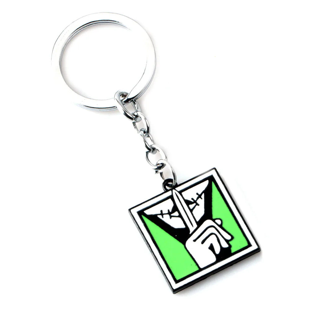 

Game Rainbow Six 6 Siege Keychain Skull gun Siege Metal Key chain Male Anime Key Ring Holder Porte Clef Gift Jewelry Fashion