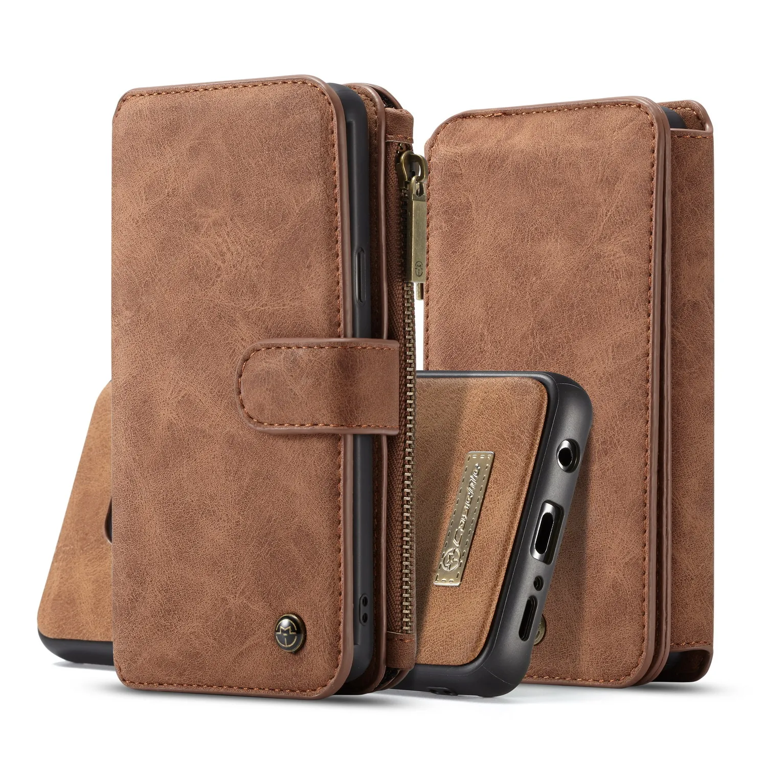 

Magnetic Flip Wallet Case for Samsung S9 Phone Case Zipper Pocket Detachable Leather Case Bracket for Samsung S7 S8 S10 Fundas