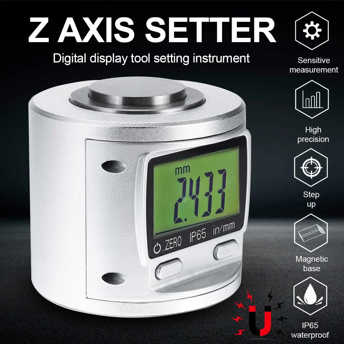 Z Axis Zero Pre-setter Tool for CNC Router 50±0.005mm Magnetic Setting Gauge US