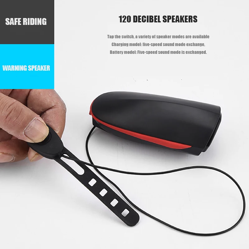 Bike Alarm Bell 120 Db Waterproof Two Modes Universal for Outdoor Night Safety Cycling Electronic Bike Riding Ring Bicycle Horn