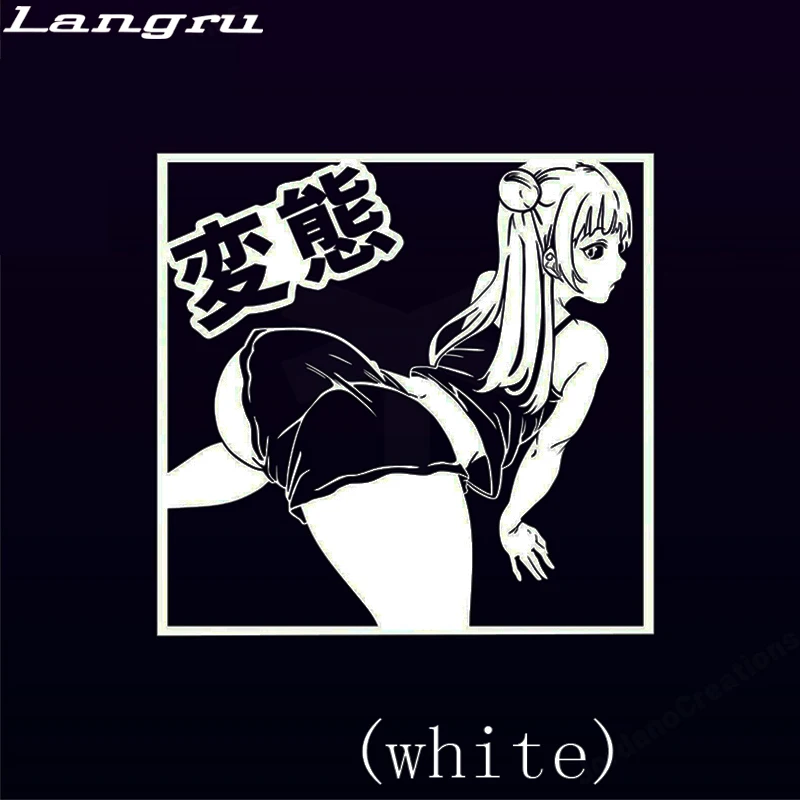 Забавная Автомобильная наклейка Langru 18*17 4 см аниме Ecchi прекрасная Виниловая для
