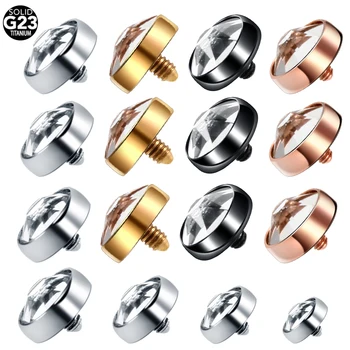 

10pcs &20pcs wholesale 16G Micro Dermal Piercings Titanium Dermal Anchor Top Round CZ Crystal Top Piercings Skin Diver Piercing