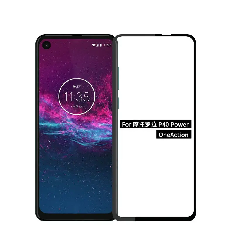 

For Motorola One Action 9D 6D 5D Full Glue Cover Tempered Glass Screen Protector CASE for Motorola One Action for Moto One Action for Motorola One Power Glass film