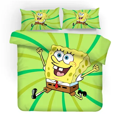 4 Набор постельного белья с 3d принтом SpongeBob SquarePants Подарочный пододеяльник для друзей набор домашнего текстиля - Цвет: 4