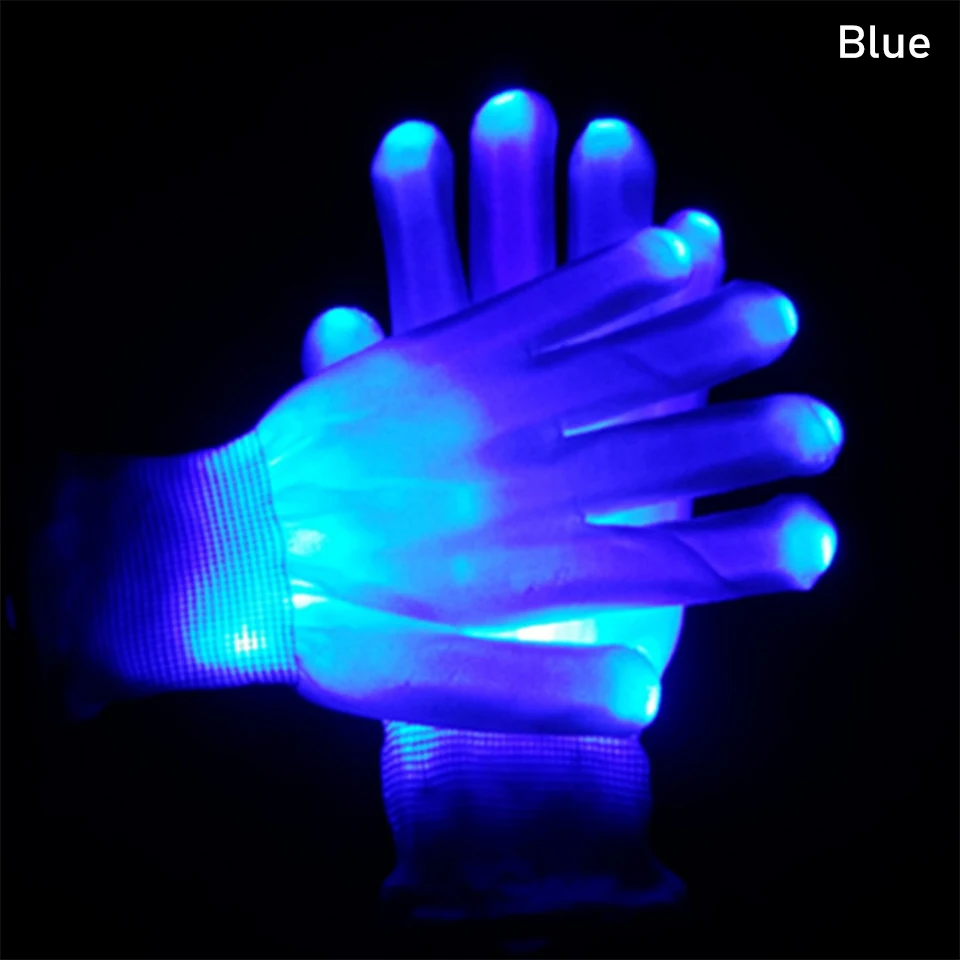 Light Gloves LED Finger Lighting Electro Rave Party Dance Skeleton Halloween CA 