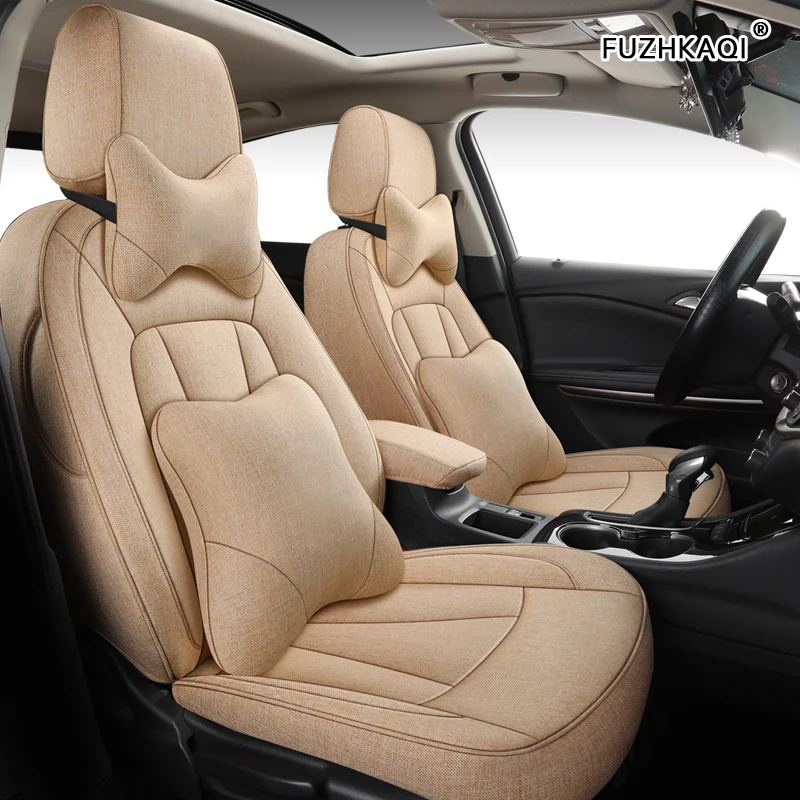 FUZHKAQI Custom FLAX car seat covers set For Toyota Corolla PRIUS Prado Land Cruiser RAV4 CROWN Camry Highlander CH-R Alphard | Автомобили