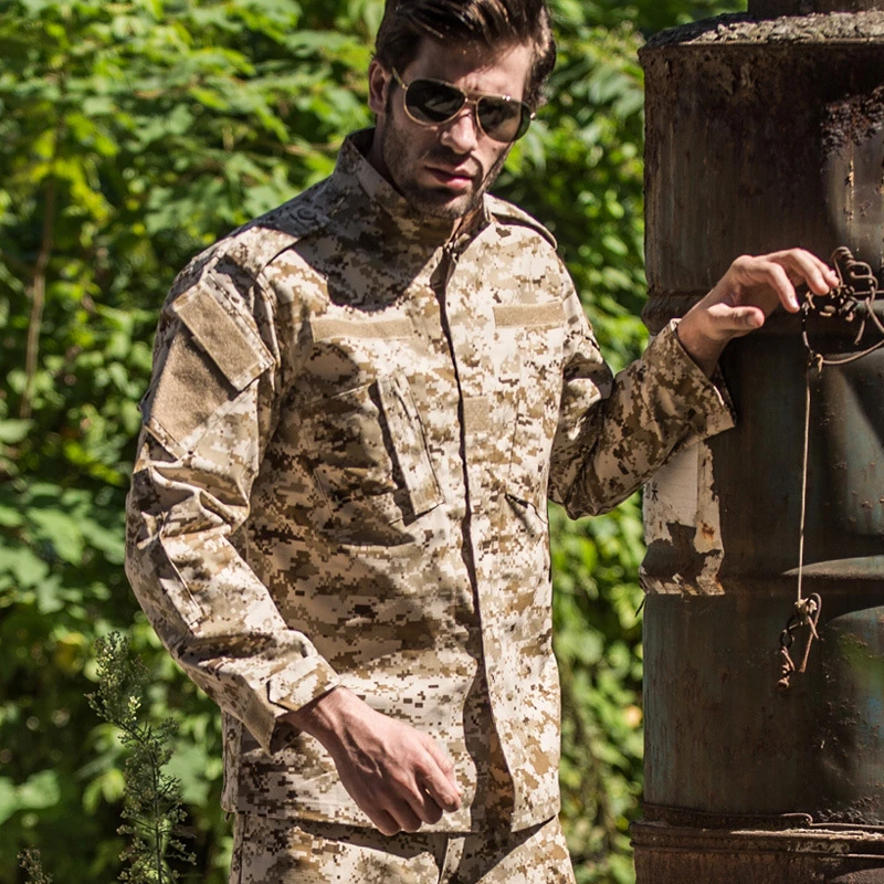 8 видов цветов камуфляжная военная форма армии костюм для Для мужчин тактический бой рубашка спецназ Солдат мужского размера плюс, комплект со штанами - Цвет: Camouflage set4