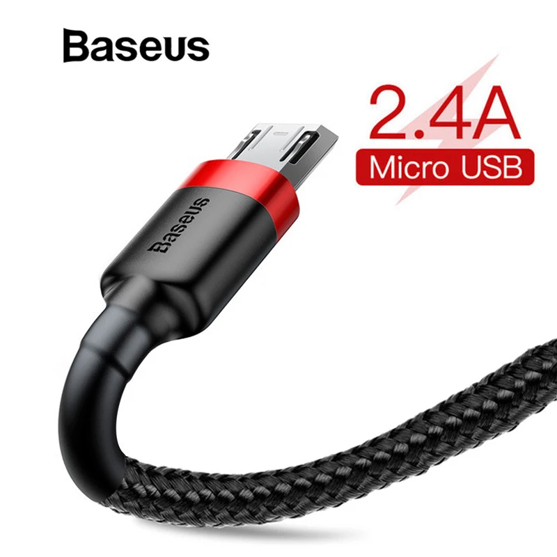 Кабель Micro USB Baseus 2.4A для быстрой зарядки, usb-кабель для передачи данных для мобильных телефонов Android, usb-кабель для зарядки Samsung Xiaomi Huawei Кабель Micro USB Baseus 2.4A для быстрой зарядки, usb-кабель для передачи данных для мобильных телефонов Android, usb-кабель для зарядки Samsung Xiaomi Huawei