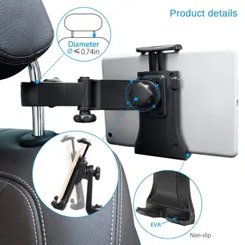 

Y2 Tablet stands for Huawei matepad pro 10.8 Car Seat back Headrest Adjustable Mount holder in car backseat for 7'' 8'' 10.1''