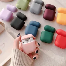

For 2 1 Cases Solid Color Matte Texture Earphone Case Hard Luxury Candy Color Cute Protective Cover for