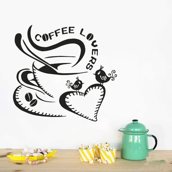 

1pc Letter Wallpapers Black Novel Durable Creative Coffee Themed Wall Decor Decals Wall Sticker Restaurant Home Papel De Parede