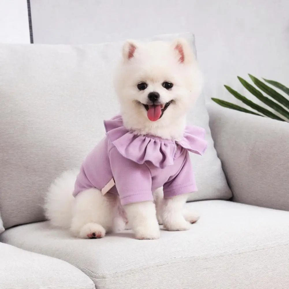 Dog Skirt Dress Ruffled Hem Collar Cotton Two-legged Dog Dress attractive vestidos de verano XS-L