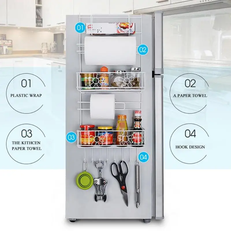 

Refrigerator Rack Side Shelf Sidewall Holder Multifunctional Kitchen Supplies Organizer Household Multi-layer Fridge Storage
