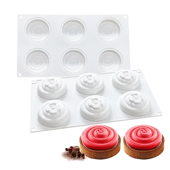 

Round Whirlpool Silicone Soap Mold 6 Cavities Mousse Cake Mould Soap