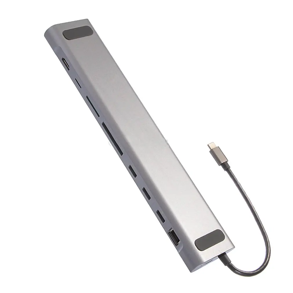 12 в 1 usb-хаб C к HDMI 4K RJ45 USB3.0 Ethernet LAN/VGA/безопасный цифровой кардридер для ноутбука для MacBook