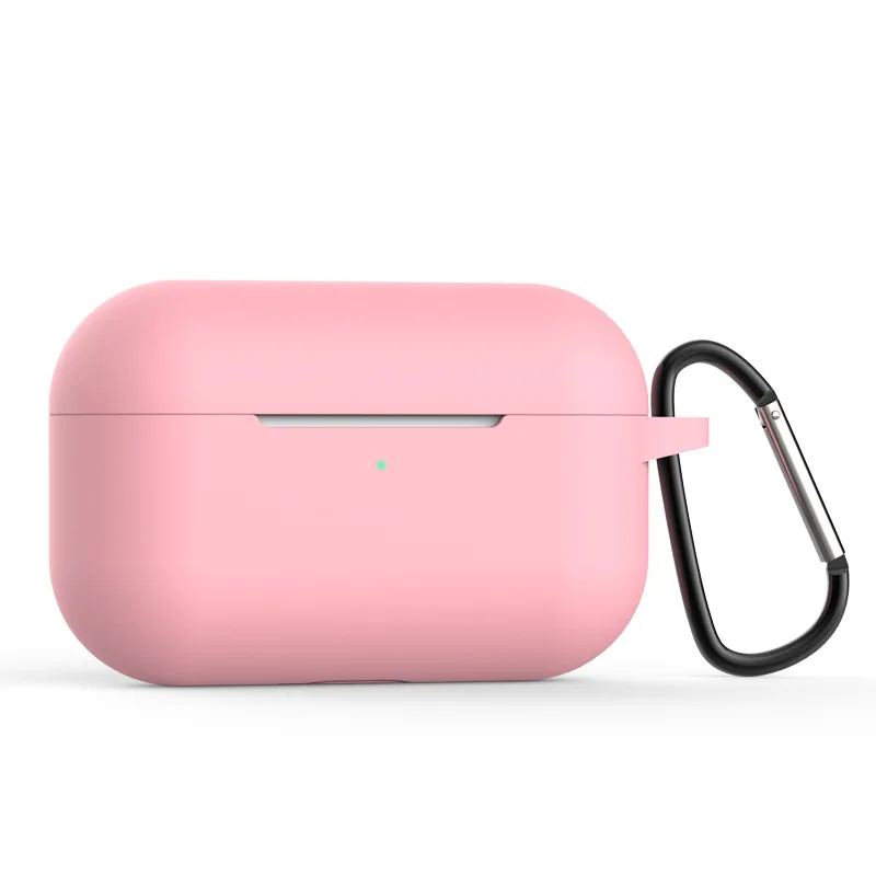 Для Apple AirPods Pro Чехол для зарядки портативный защитный кожаный чехол с брелком полный Силиконовый чехол для переноски защитный чехол - Цвет: Розовый