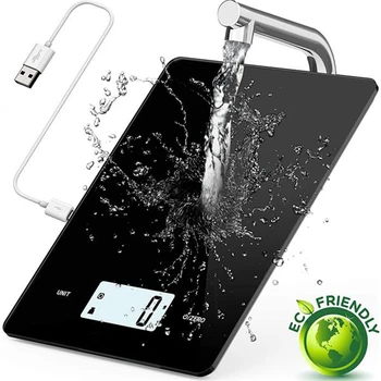 

Digital Kitchen Scale USB Rechargeable Electronic Waterproof Weight Scale with LCD Screen Highly Accurate Kitchen Accessories