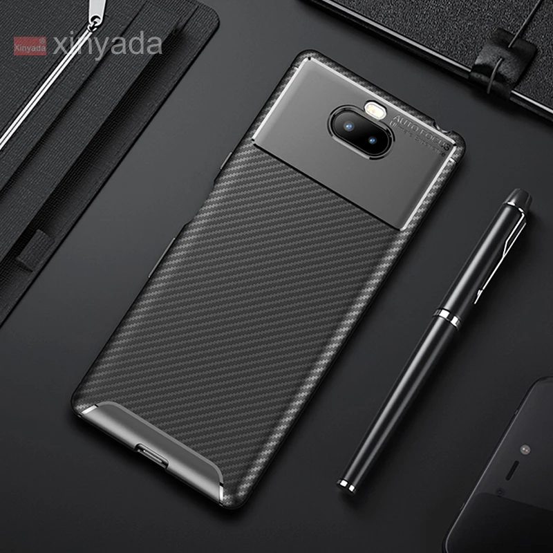 

Soft Cover Case For Sony Xperia 10 Plus Xperia 1 Xperia10 Case luxury Skin Silicone Tpu Carbon Fiber Armor Shell Bumper coque