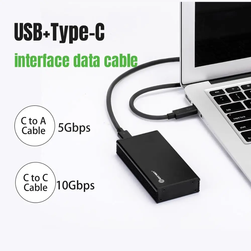  Iocreest NVMe tipo C usb3.1 carcasa hdd móvil carcasa hdd JMS583 USB3.1 a m2 M-Key PCIe NVMe SSD ca