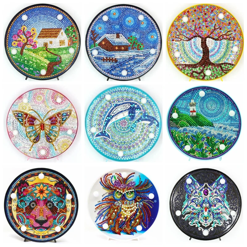 

DIY Drill Butterfly dolphin Diamond Painting Light LED Night Light Rhinestone Embroidery Cross Stitch Diamond Painting Lamp