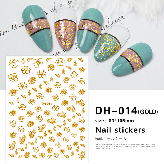 White Flowers Nail Art  Adhesive Stickers for Nails Cute Paper Parts With Avocado Direct Paste Decals Designs Manicure