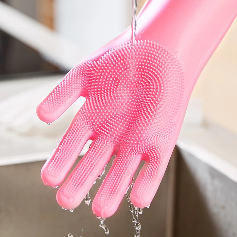 Кухонные силиконовые чистящие перчатки, волшебные силиконовые перчатки для мытья посуды, кухонные аксессуары, бытовые чистящие инструменты, автомобильная щетка для домашних животных